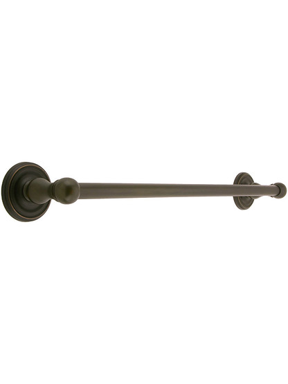 18 inch Brass Towel Bar with Classic Rosettes in Oil Rubbed Bronze.